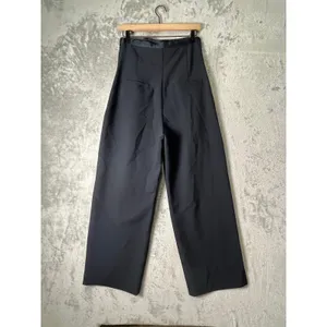 Anthropologie Corset Bow Pleated Wide Leg Pants Black High Rise Size 6 Chic thumbnail 3