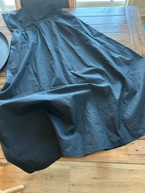NWT Gap Mixed Media Black Cotton Midi Dress M thumbnail 7