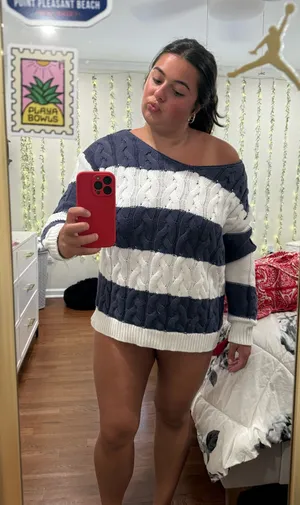 Aeropostale Women’s air pastel off the shoulder sweater thumbnail 1