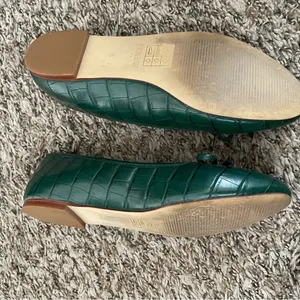 Green leather ballet flats thumbnail 5