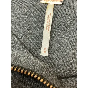 Free‎ People Womens Striped Quarter Zip Tunic Sweater Grey Tan Size M Oversized thumbnail 5