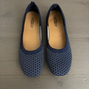 Seychelles knit ballet flats round-toe stretch knit upper‎ navy white dot 8.5 thumbnail 2