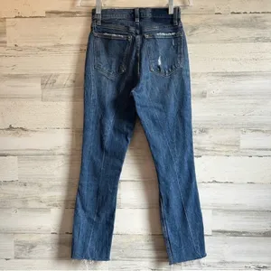 Abercrombie & Fitch High Rise‎ Mom Jeans Sz 24/00R Full Length Medium Wash Denim thumbnail 2