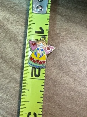 Vintage 1973 Enamel Angel Heart Charm Pendant thumbnail 7