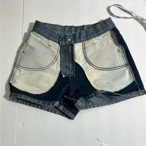 Liquid X Vintage Acid Wash Denim Shorts Red Pocket Embroidery Size 0 thumbnail 8