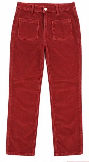 Wonderly Vintage Straight Corduroy Pants Red Size 10R High Rise Stretch thumbnail 1