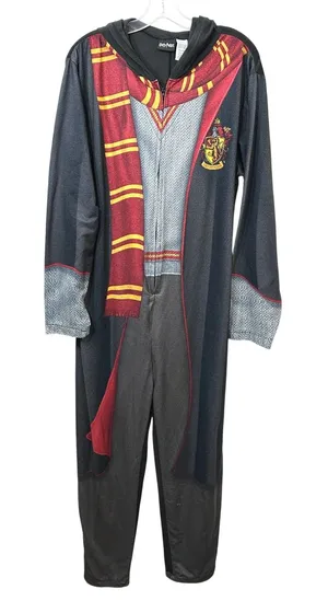 Harry Potter Large Pajama Suit Adult Gryffindor Hooded‎ Cosplay Halloween 977 thumbnail 1