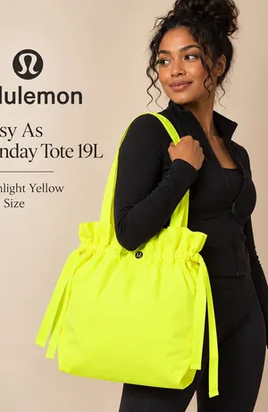 lululemon Easy As Sunday Tote 19L Highlight Yellow Neon NWT thumbnail 1