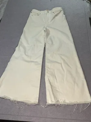 Madewell Flared Wide-Leg Jeans White Size 26 thumbnail 1