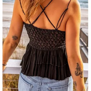 Black Lacey Tank thumbnail 3