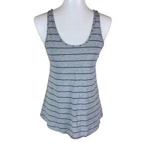 Lululemon Gray Stripe Racerback Tank Yoga Run Activewear Athleisure Slim Fit‎ 4 thumbnail 2