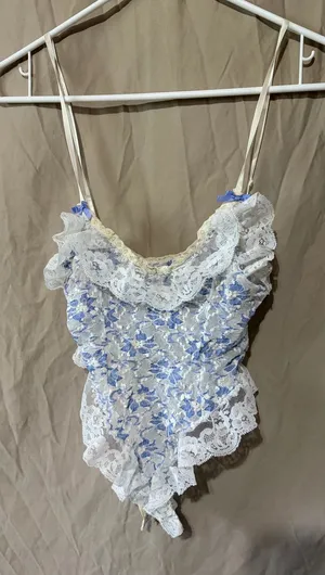 Vintage fancy lace bodysuit thumbnail 1