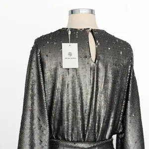 Anine Bing. Angie Sequin‎ Belted Mini Dress In Sequins. thumbnail 6
