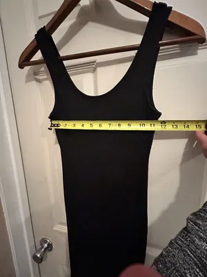 Ambiance - Classic Black Ribbed Tank Midi Dress - size medium thumbnail 4