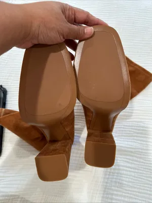 Zara corduroy high hills ankle boots 39 thumbnail 5