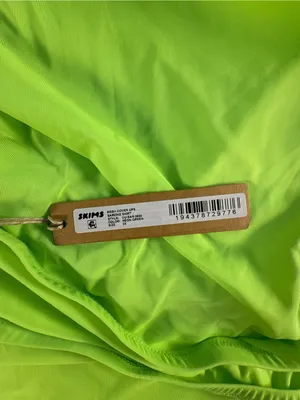 SKIMS Swim Sarong Skirt 3X Neon Green Mesh Ring Maxi Cover Up NWT Festival thumbnail 7