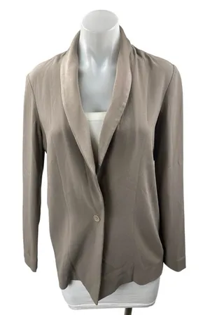 Aritzia Babaton Women's Tan One Button Collar Long Sleeve Blazer Coat Jacket XS thumbnail 1