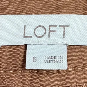 LOFT Tan Faux Suede Mini Skirt Size‎ 6 EUC thumbnail 3