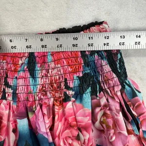 Lululemon Hot Hitter Skort Secret Garden Hot Pink Roses‎ Floral Smocked Waist 2 thumbnail 2