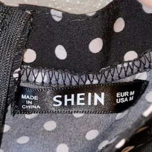 Shein‎ Black White Polka Dot Midi Dress Cold Shoulder Medium thumbnail 4