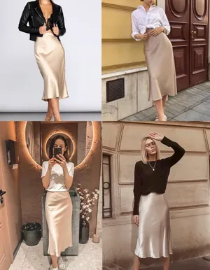 ZARA A -line Satin Midi Skirts size S thumbnail 6