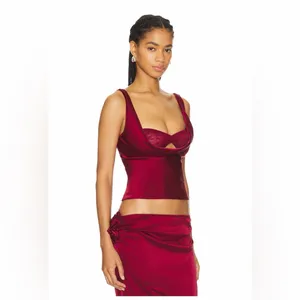 NWT Lioness Delilah Top in Burgundy, size S BRALETTE IS MISSING thumbnail 2