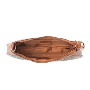 NWT Boutique Western Heritage Vine Embossed Brown Leather Mini Bag thumbnail 4