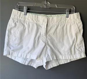 J.Crew White Cotton Chino Shorts Size 8 thumbnail 1