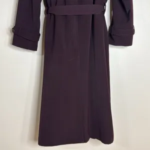 Vintage Jacqueline Ferrar Purple Trench Coat Women Size 12 Double Breasted +Belt thumbnail 13