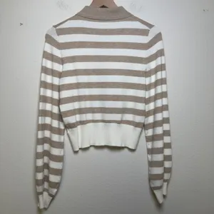 Favorite Daughter Women The Belle‎ Cardigan Sweater Medium Preppy Striped Polo thumbnail 4