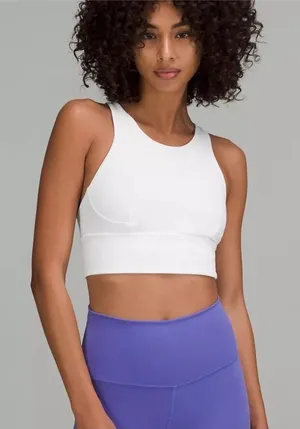 Lululemon Ebb to Train White Racerback Bra 6 -flawed thumbnail 1