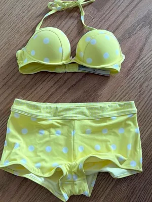 Yellow Polka Dot Bikini Set thumbnail 1