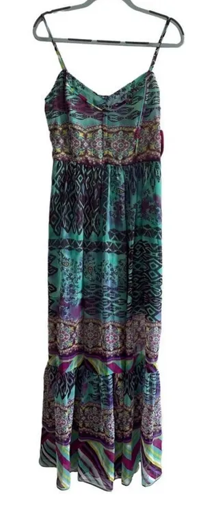 New Betsey Johnson Bohemian Maxi Dress Spaghetti Strap Womens Sz 6 Long Boho thumbnail 1