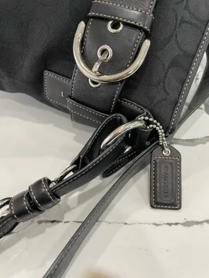 Vintage Coach Soho Signature Canvas Buckle Duffle Bag 3574 Black ORIGIN RECEIPT thumbnail 19