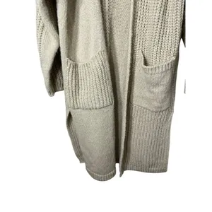 Topshop Womens Chunky Long Cardigan Sweater Tan Beige‎ Oversized 0-2P thumbnail 3
