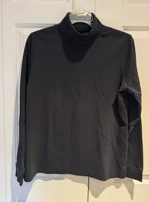 L.L. Bean Black Women's Turtleneck Top Size L thumbnail 1