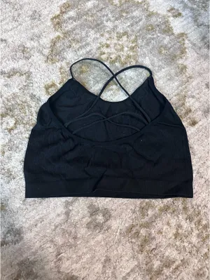 Cropped Criss Cross Tank Black Size L thumbnail 2