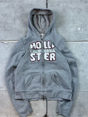 Y2k gray womens hollister zip up hooded sweatshirt thumbnail 1