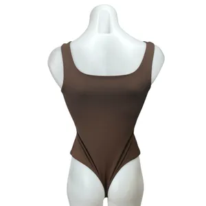 Banana Republic Women's Brown Sleeveless Square Neck Bodysuit Tank Top Size XS thumbnail 2