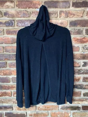 Aritzia Wilfred Free Black Knit Open Back Hoodie Sweater Sweatshirt Size Small thumbnail 6