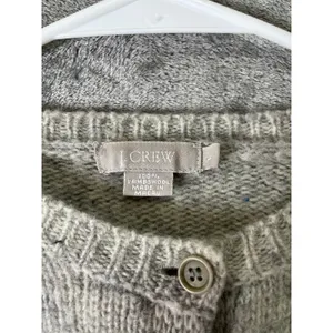 J.Crew 100% Lambswool Fair Isle Cardigan Gray Nordic Grandpa Core Sweater Large‎ thumbnail 5