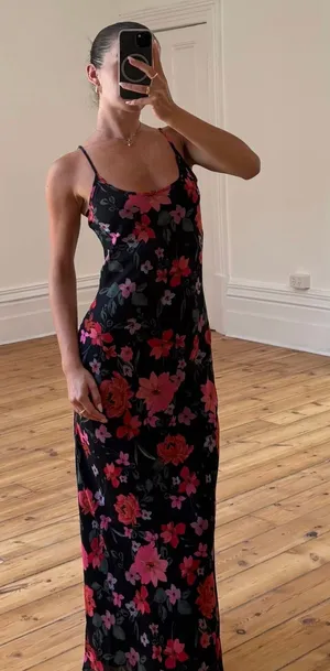 Bronze Snake Maxi Dress Black Size XS thumbnail 1