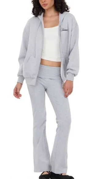 Forever 21 Sequin Angel Wings Grey Hooded Jacket thumbnail 1