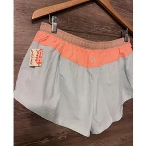 Free People Shorts Sz M Color Block Refresh Combo Lined Athletic Gym Running thumbnail 2