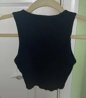Edge Black Button-Up Crop Tank thumbnail 3