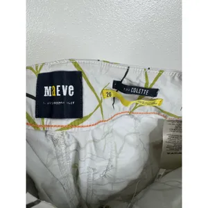 Maeve Anthropologie The Colette Butterfly Print Wide Leg Pants White 26 thumbnail 4