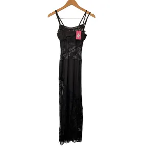 Edikted Mesh Dress in Black Size XS Sheer Lace Adjustable Straps Floral Pattern thumbnail 5