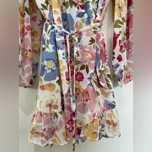 EN SAISON Floral Ruffle Wrap Dress S | Romantic Summer Dress thumbnail 5