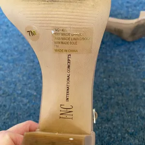 INC International Concepts women 7 tan open toe strap 3.5” heel w/ankle Buckle thumbnail 8