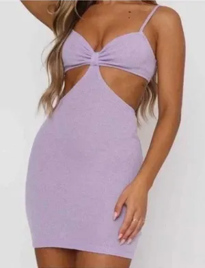 White Fox Boutique Lilac Unreal Mini Dress with Cutouts | Small BNWT thumbnail 1